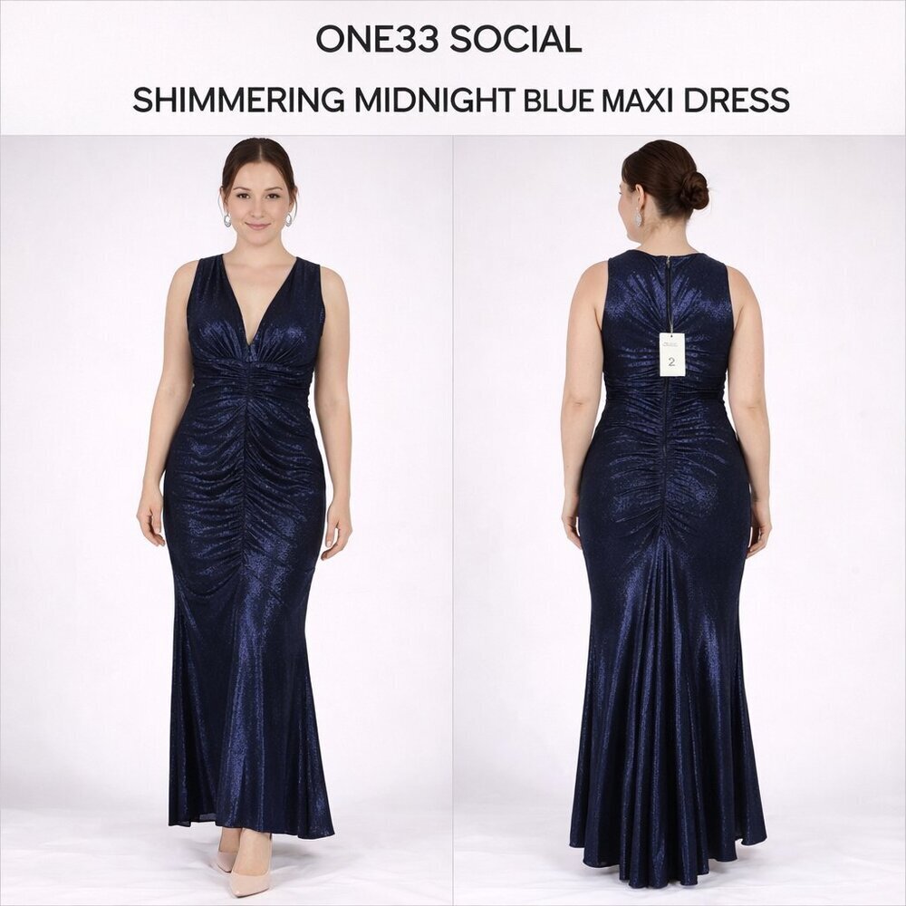 ONE33 SOCIAL MIDNIGHT BLUE MAXI DRESS SZ 2 NWT